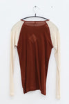 BASERANGE Long-sleeved patchwork top T-shirt series Portugal BAS-TOGN-CG-AU23-SHAOHONG Burned pompom